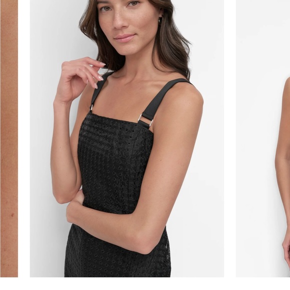 NWT DKNY MIXED MEDIA ORGANZA EYELET DRESS - Picture 4 of 14